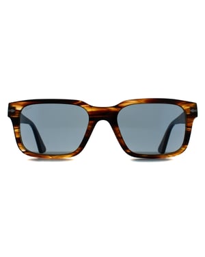 Persol Rectangle Mens Striped Black & Brown Light Blue PO3272S