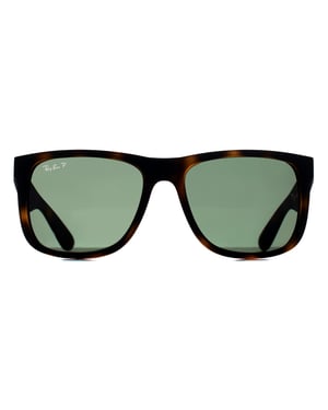 Ray-Ban Rectangle Unisex Matte Havana Dark Green Polarized RB4165 Justin