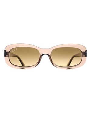 Ray-Ban Oval Womens Transparent Beige Brown Gradient Polarized RB2221