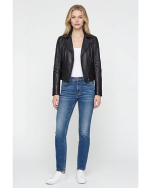 Armin Leather Biker Jacket in Black