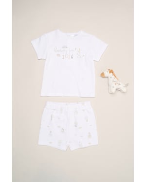 Born in 2026 Print T-Shirt, Shorts and Plush Toy