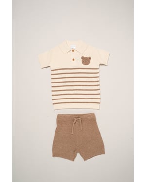 True Knit Shirt and Shorts with Crochet Bear