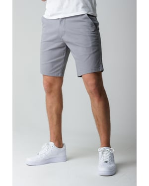 Grey Classic Chino Shorts With Button Fastening And Belt Loops