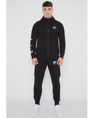 Nike Air Mens Zip Through Tracksuit Set Black