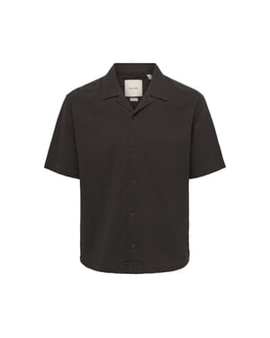Only & Sons onscruz rlx seersucker resort ss sh 22038003 black coffee