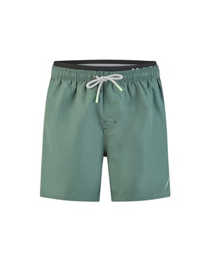 Happy Shorts Heren zwemshort dubbele waistband effen kaki