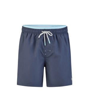 Happy Shorts Heren zwemshort dubbele waistband effen donkerblauw