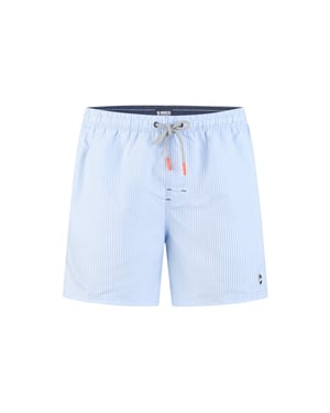 Happy Shorts Heren zwemshort lichtblauw gestreept