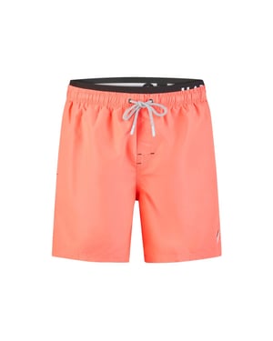 Happy Shorts Heren zwemshort dubbele waistband effen neon rood