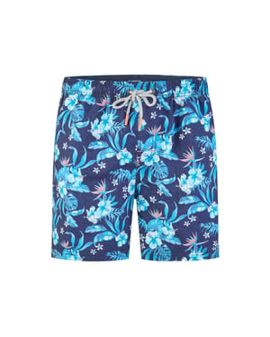 Happy Shorts Heren zwemshort blauw gebloemd