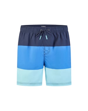 Happy Shorts Heren zwemshort colorblock print blauw