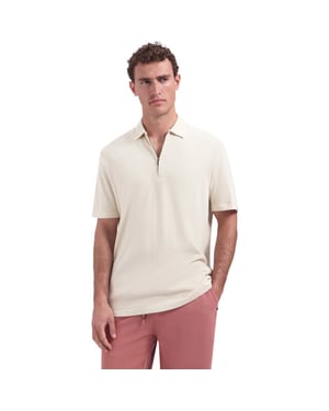 No Excess Polo short sleeve zipper stone