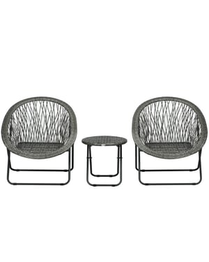 4goodz 3-delige tuinmeubelset met polyrattan stoelen -