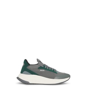 Men's Boss Ttnm Evo Trainers With Signature Detailing in .Open Green