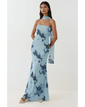 Strapless Bloeiende Bodycon Maxi Jurk