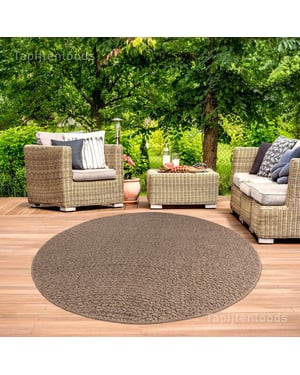Muratap Sahara japandi rond buitenkleed jute-look weerbestendig vloerkleed 200 cm