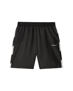 Zwembroek met diagonaal logo voor surfers