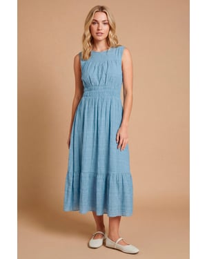 Shaped Shirred Bodice Midi Dress