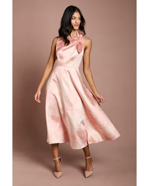 Petite Detail Pleat Midi Dress