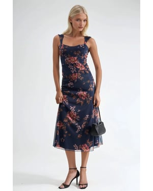 Bloemen Maxi Jurk met Hartkraag