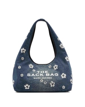 De Sequin Daisy Denim Sack Bag