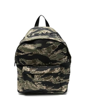 Essentiële rugzak met logo en camouflageprint