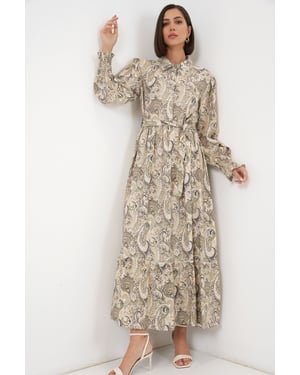 Maxi Shirtjurk met Paisleyprint en Riem