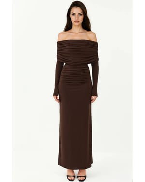 Off-Shoulder Bodycon Maxi Jurk