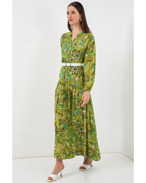 Gepubliceerd V-hals Maxi Jurk