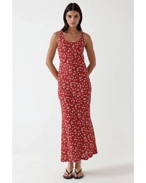 Allower Bloemmotief U-Hals Maxi-jurk