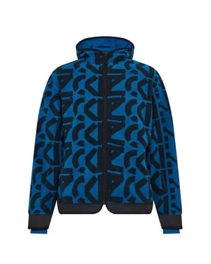 Hoodie met ritssluiting en monogram over de hele stof