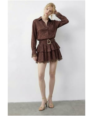 Leopard Print Shirt Dress with Belt