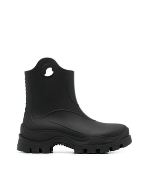 Regenlaarzen met ronde neus en logo in mistige stijl