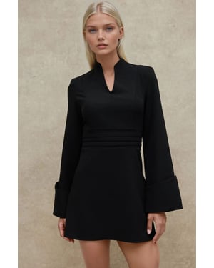 Elegante V-hals Lange Mouw Mini Jurk