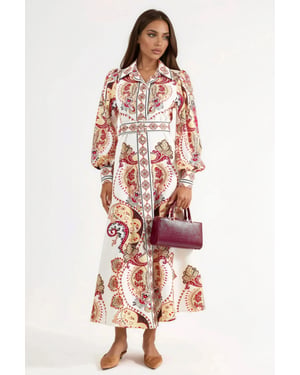 Patroon Maxi Jurk met Riem