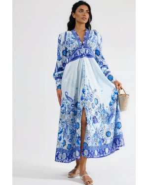 Florale Maxi-jurk met Paneelontwerp