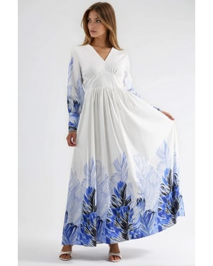 Tropische Bloemenprint Maxi Jurk