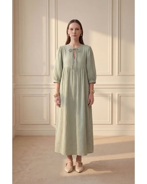 Maxi-jurk met strikdetail en losse pasvorm