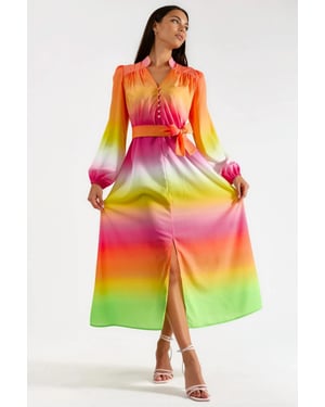 Ombre Maxi Jurk met Riem
