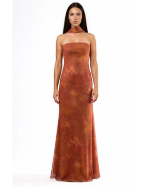 Strapless Bloemen Bodycon Maxi Jurk