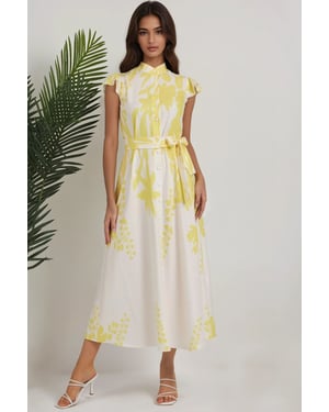 Floral Tippet Maxi Jurk