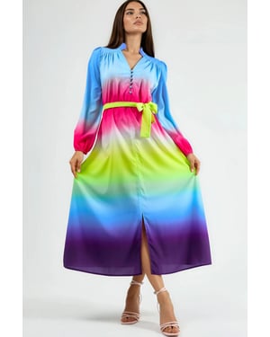 Ombre Maxi Jurk met Riempje