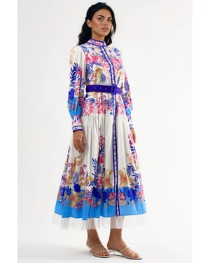Florale Maxi-jurk met Ceintuur