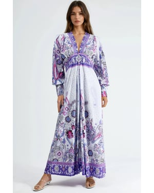 Bloemen Maxi-jurk met Paneelontwerp