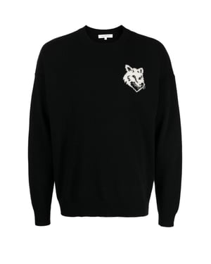 Fox Head Intarsia-tröja med logotyp