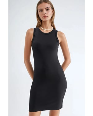 Bodycon Mini-Jurk met Ronde Hals