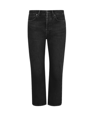 Mece högmidjade cropped jeans