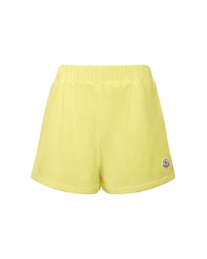 Badstof shorts met logopatch