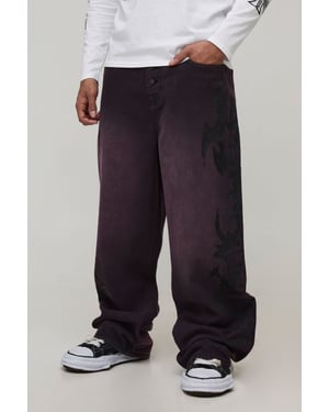 Gothic Printed Overdue Wide Leg Jeans