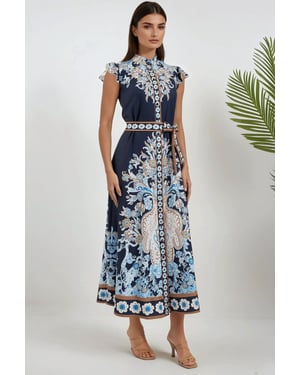 Bloemige Tippet Maxi Jurk